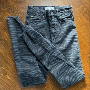 NWOT Zara Zebra High Rise Jean
